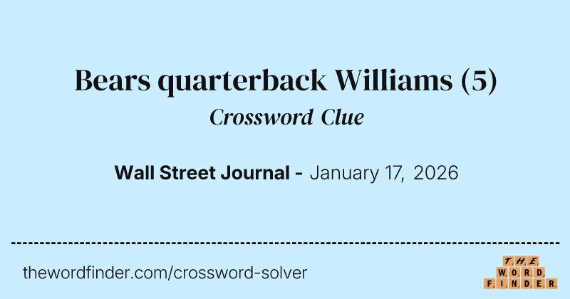 Bears quarterback Williams crossword clue image