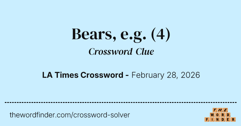 Bears, e.g. crossword clue image