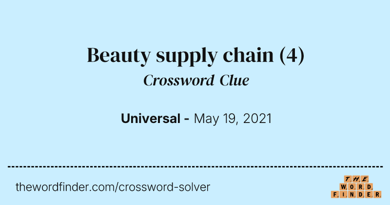 Beauty supply chain crossword clue image