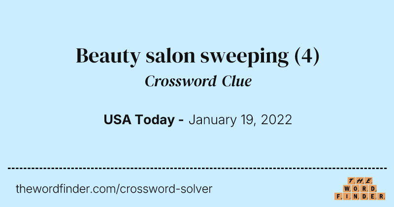 Beauty salon sweeping crossword clue image