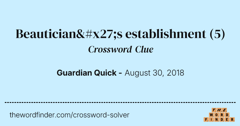Beautician's establishment crossword clue image