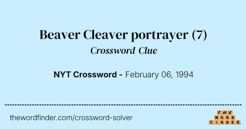 Beaver Cleaver portrayer crossword clue image