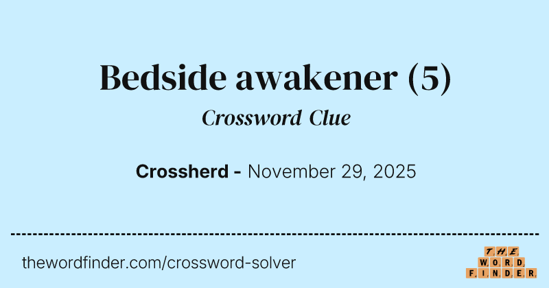 Bedside awakener crossword clue image