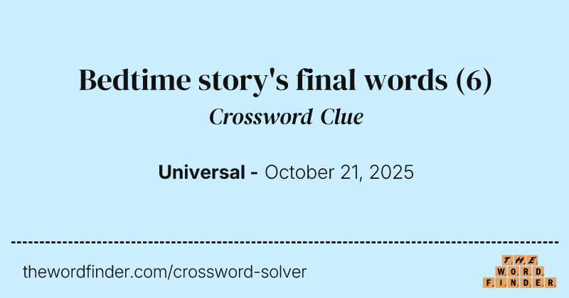 Bedtime story's final words crossword clue image