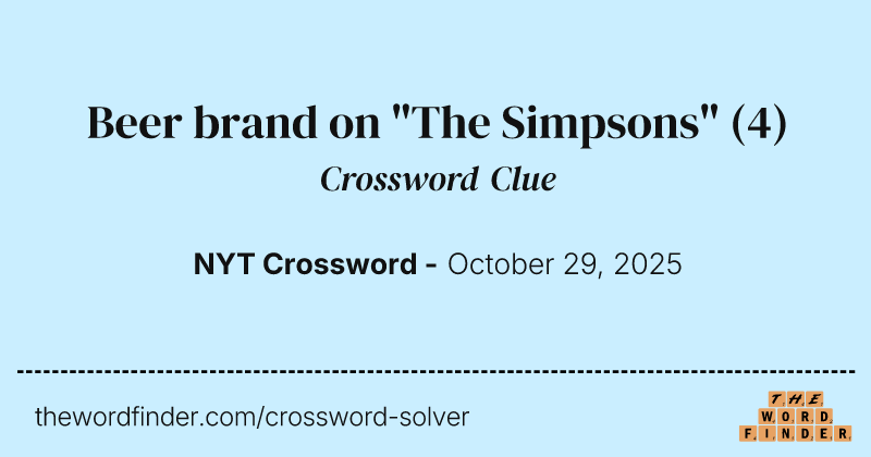 Beer brand on "The Simpsons" crossword clue image