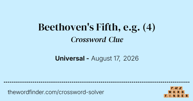Beethoven's Fifth, e.g. crossword clue image