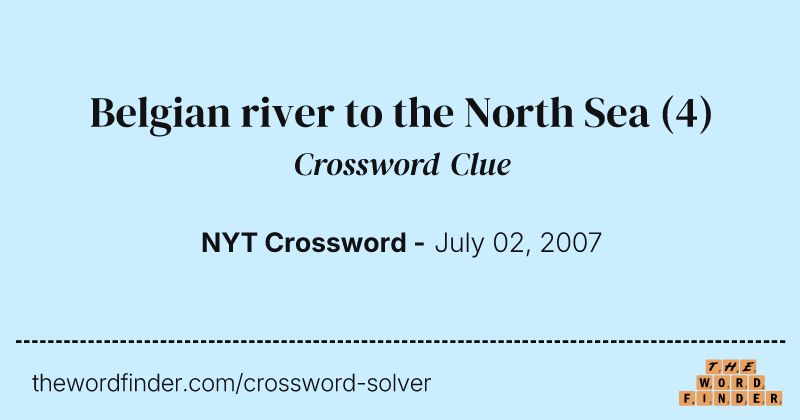 Belgian river to the North Sea crossword clue image