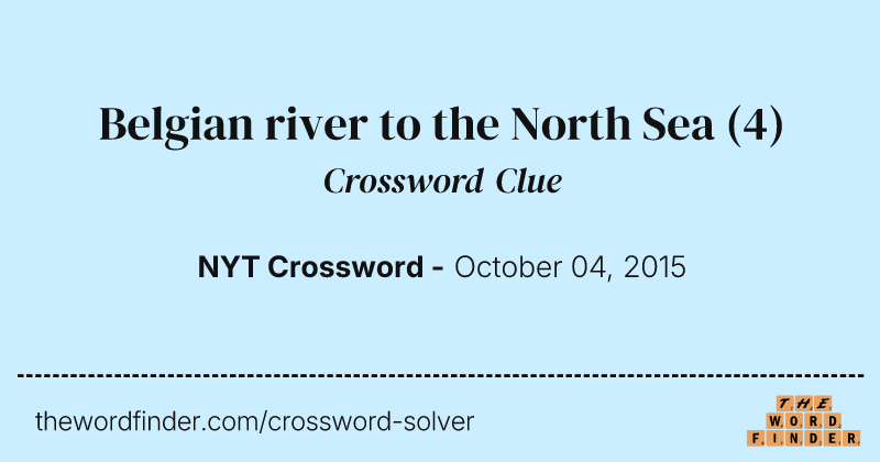 Belgian river to the North Sea crossword clue image
