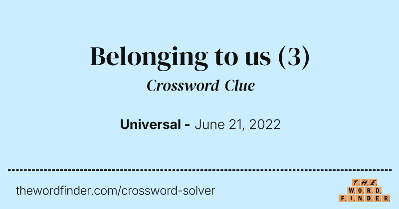 Belonging to us crossword clue image