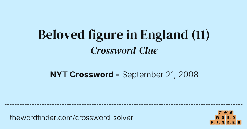 Beloved figure in England crossword clue image