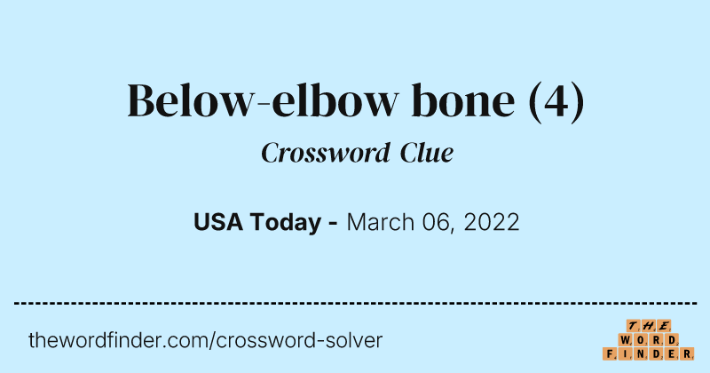 Below-elbow bone crossword clue image