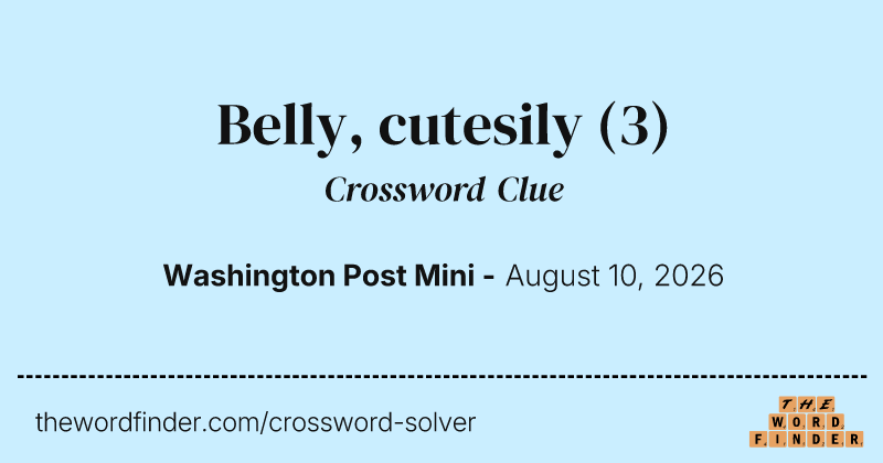 Belly, cutesily crossword clue image