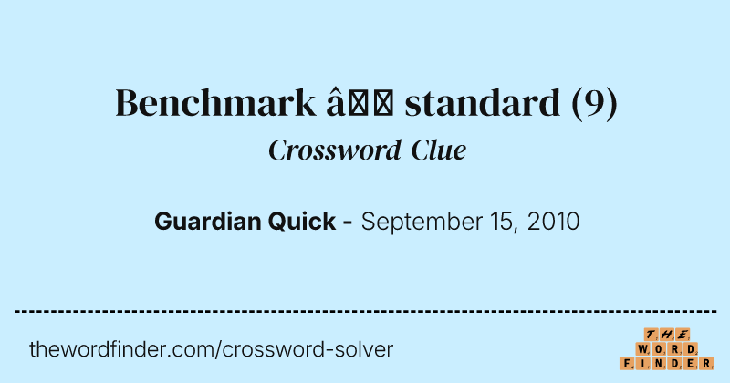 Benchmark — standard crossword clue image