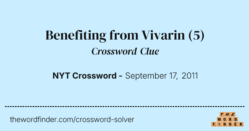 Benefiting from Vivarin crossword clue image