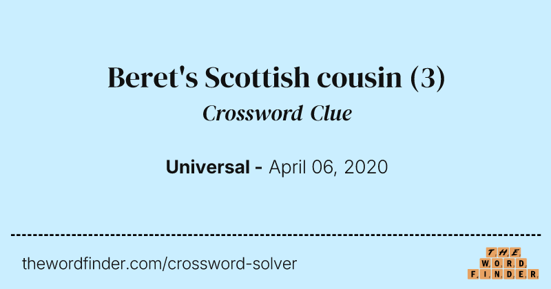 Beret's Scottish cousin crossword clue image