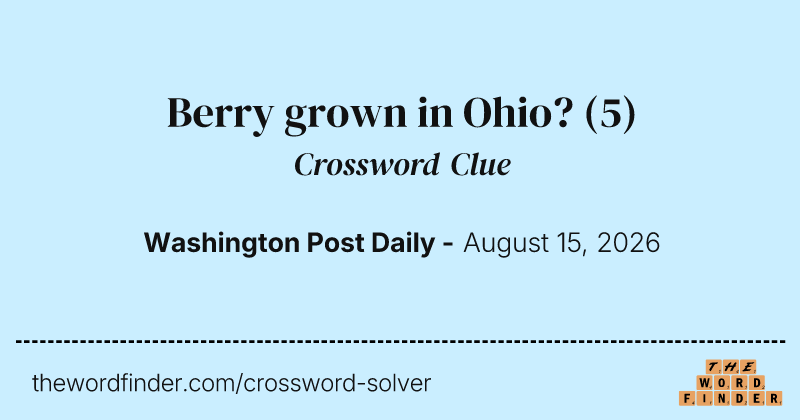 Berry grown in Ohio? crossword clue image