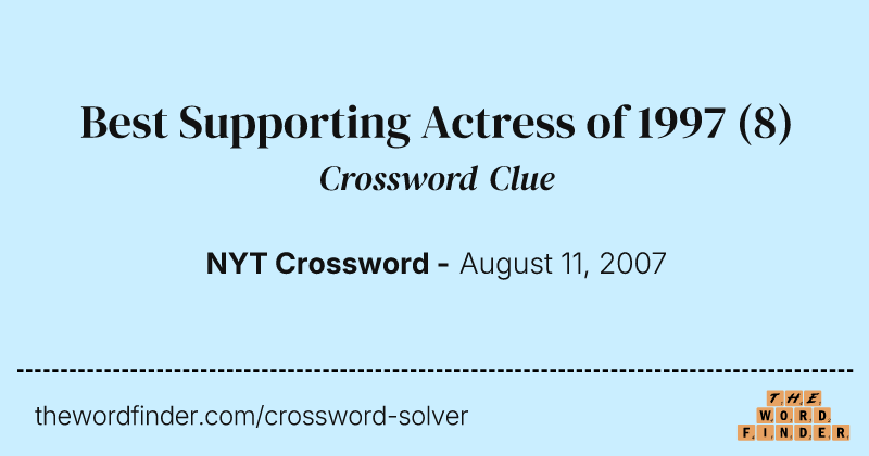 Best Supporting Actress of 1997 crossword clue image