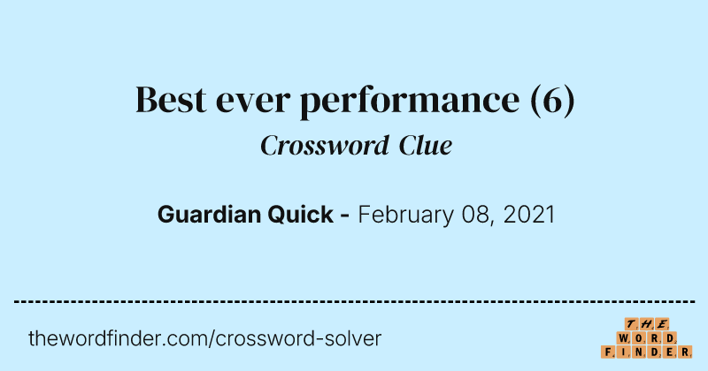 Best ever performance crossword clue image