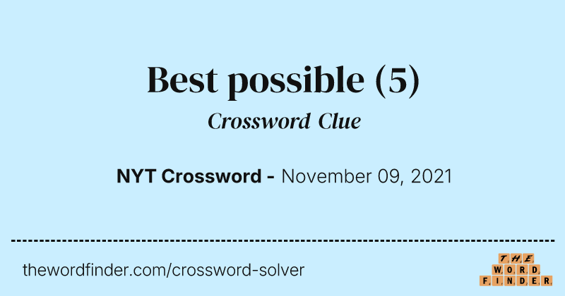 Best possible crossword clue image