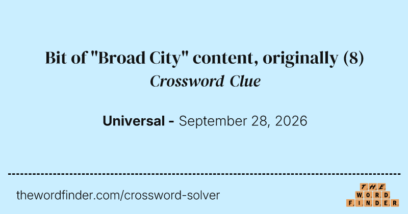 Bit of "Broad City" content, originally crossword clue image
