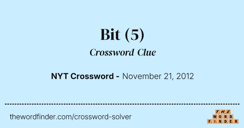 Bit crossword clue image