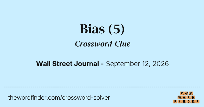 Bias crossword clue image