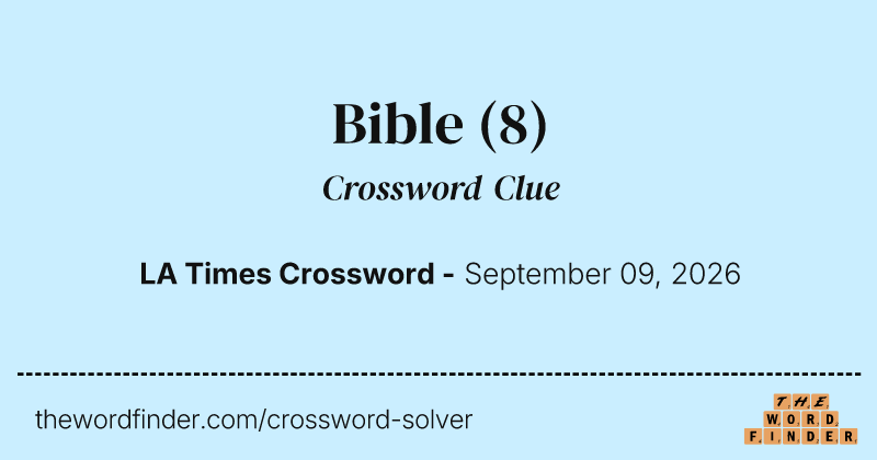Bible crossword clue image