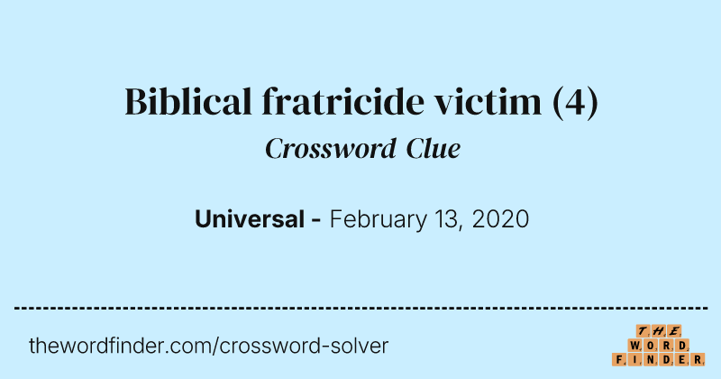 Biblical fratricide victim crossword clue image