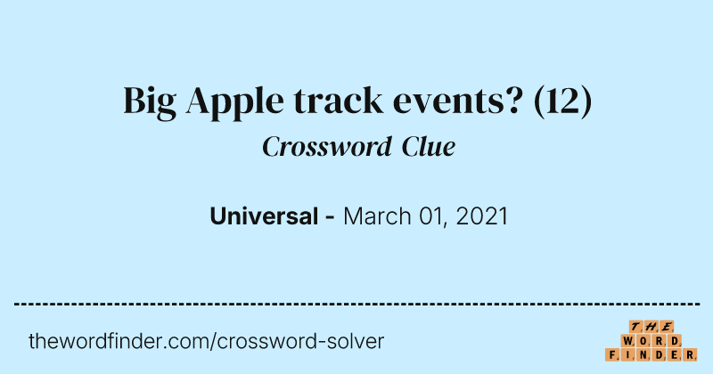 Big Apple track events? crossword clue image