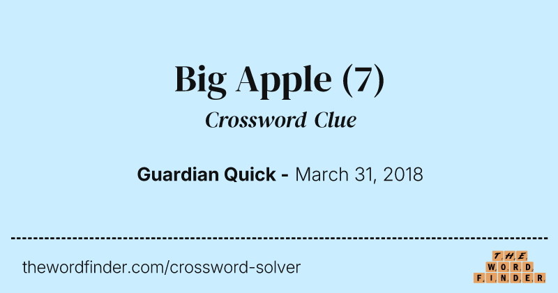 Big Apple crossword clue image