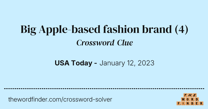 Big Apple-based fashion brand crossword clue image