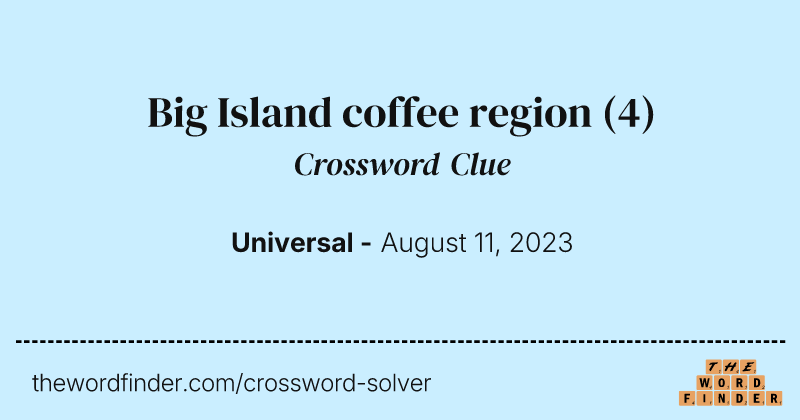 Big Island coffee region crossword clue image