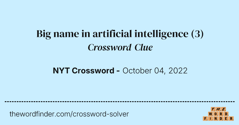 Big name in artificial intelligence crossword clue image