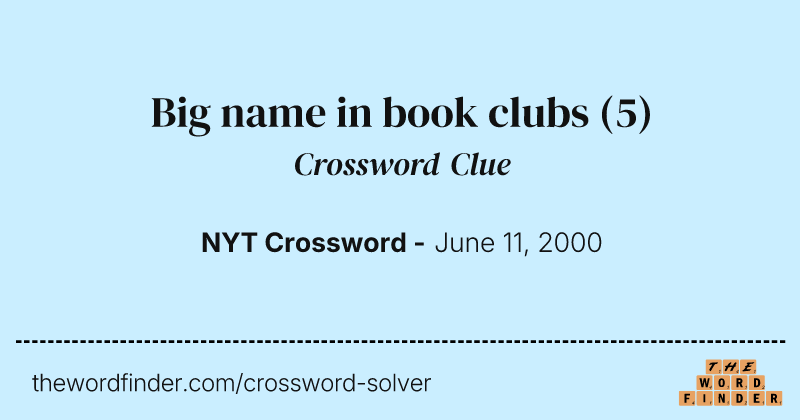 Big name in book clubs crossword clue image
