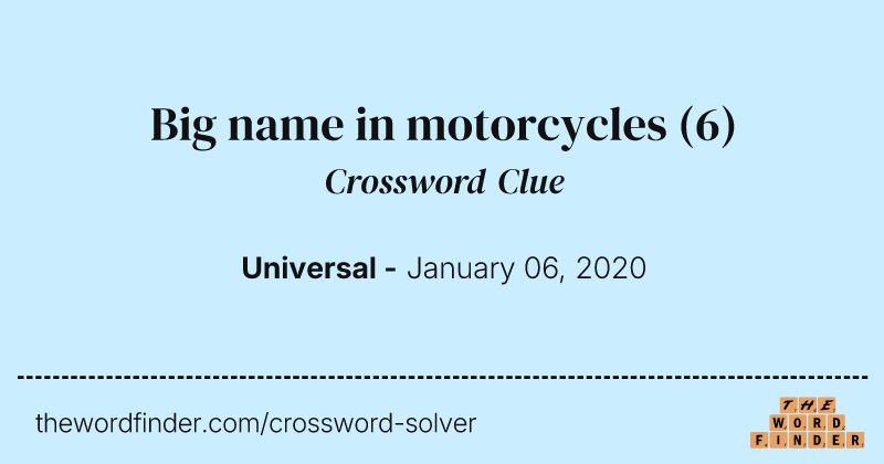 Big name in motorcycles crossword clue image
