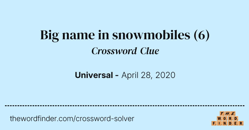 Big name in snowmobiles crossword clue image