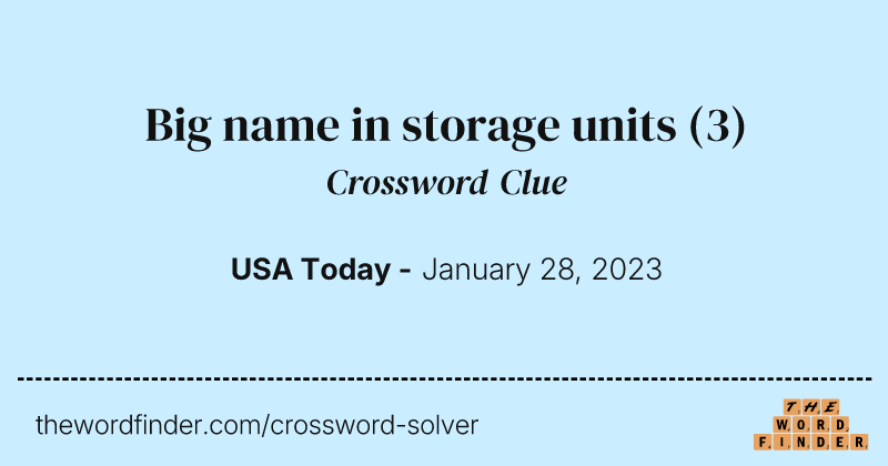 Big name in storage units crossword clue image