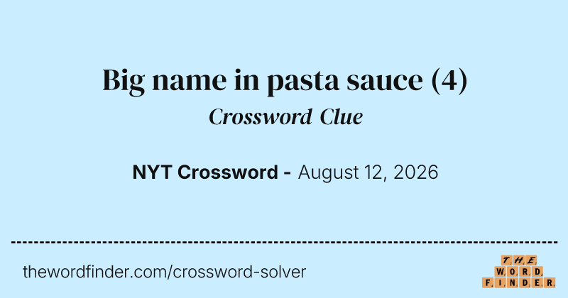 Big name in pasta sauce crossword clue image