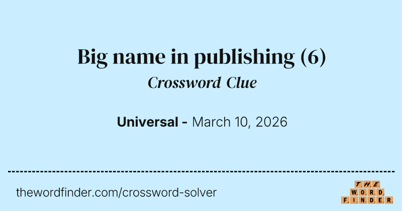 Big name in publishing crossword clue image