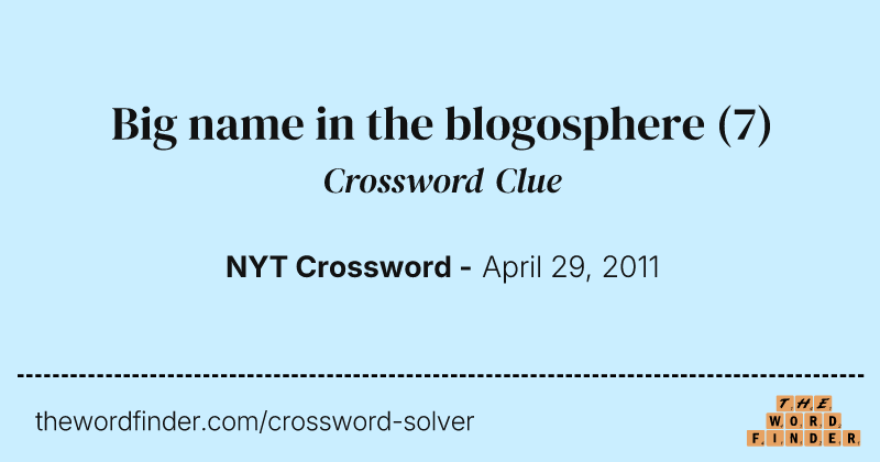 Big name in the blogosphere crossword clue image