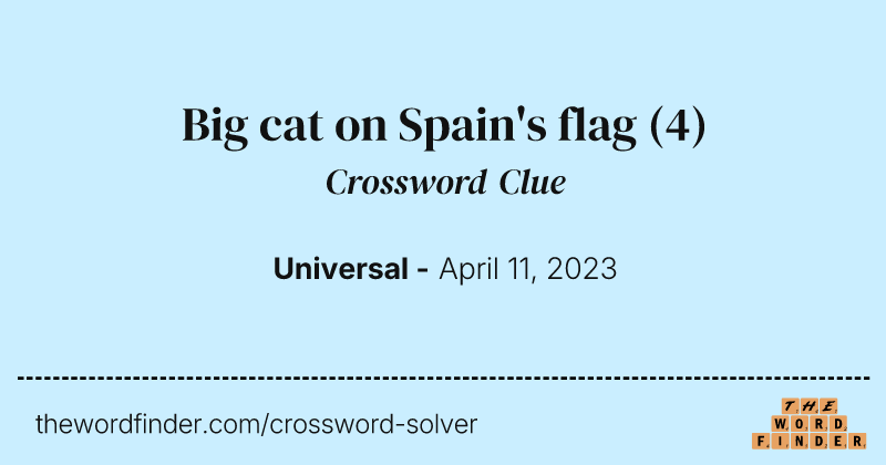 Big cat on Spain's flag crossword clue image