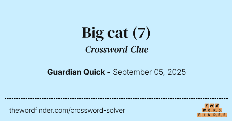 Big cat crossword clue image
