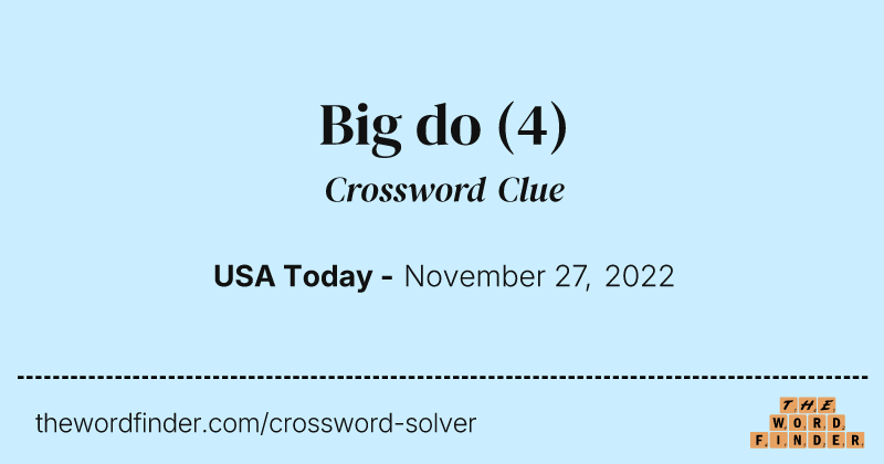 Big do crossword clue image