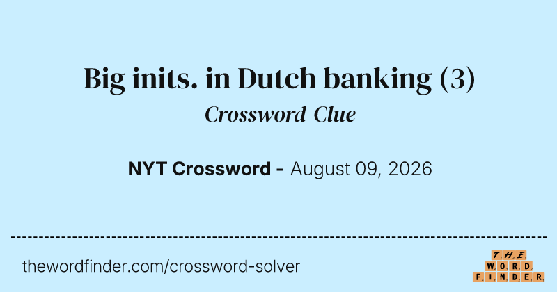 Big inits. in Dutch banking crossword clue image