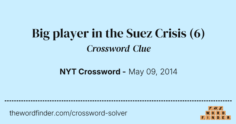 Big player in the Suez Crisis crossword clue image