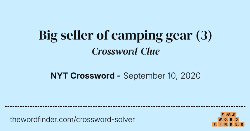 Big seller of camping gear crossword clue image