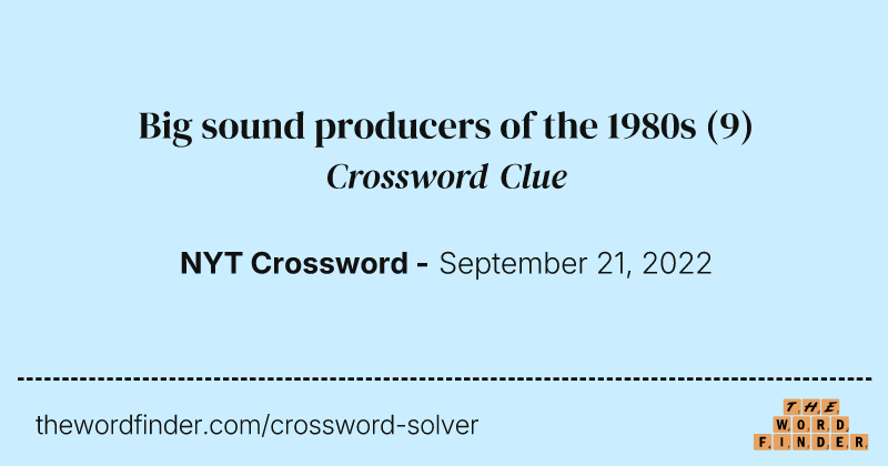 Big sound producers of the 1980s crossword clue image