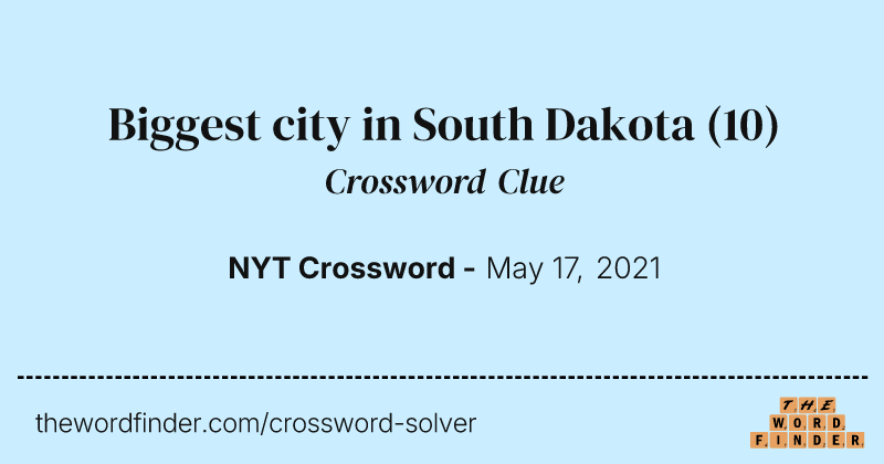 Biggest city in South Dakota crossword clue image