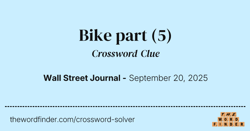 Bike part crossword clue image