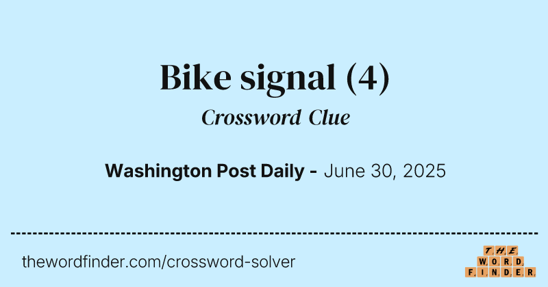 Bike signal crossword clue image